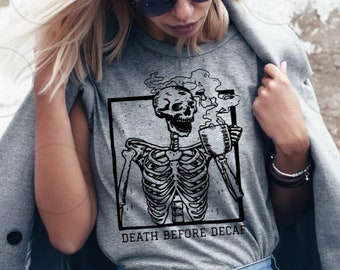 skeleton drinking coffee moletom com capuz