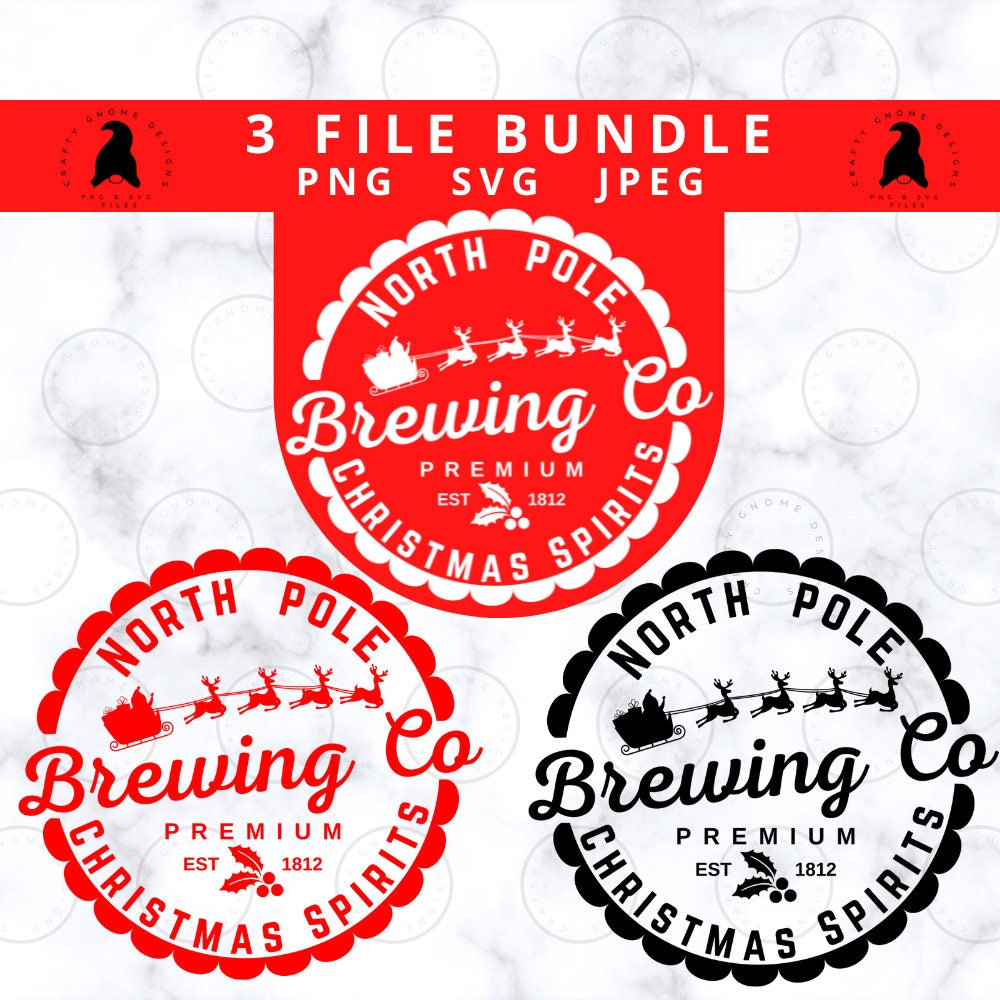North Pole Brewing Co Svg Png Jpg Bundle Santa Sleigh Rides - Etsy Finland
