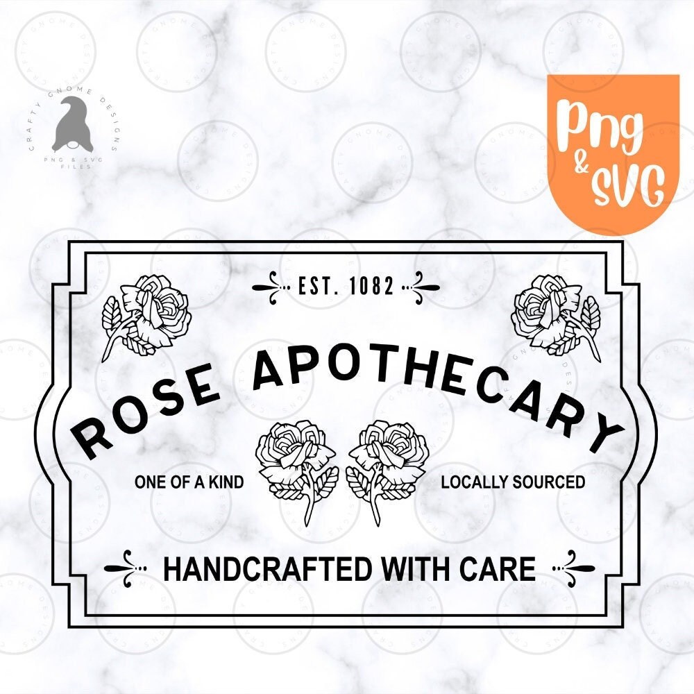 Rose Apothecary Minimalist PNG SVG Digital Instant Download Etsy