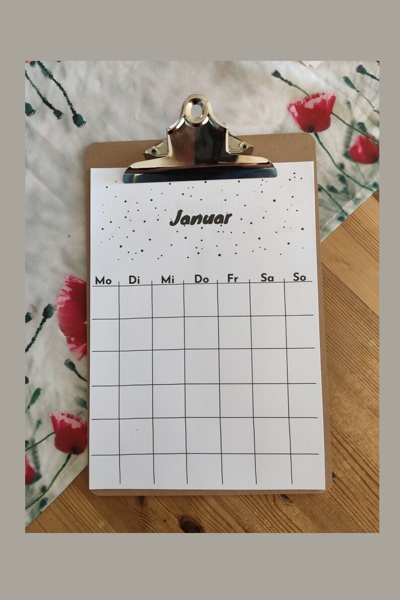 Monatskalender Doodle undatiert Wandkalender A4 schlichter - Etsy.de