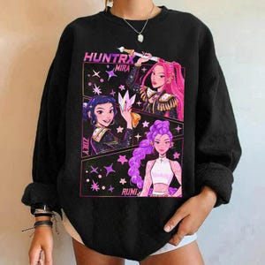 Kpop Demon Hunters  T-Shirt and Sweatshirt Gift for Woman, Jinu Manga, Kpop Huntrix PIN, Demon Hunter Merch, Saja Girls Fan Poster, Kpop Tee