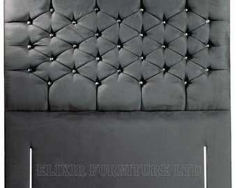Kensington Plush Velvet Floor Standing Headboard - 50" Height - All Sizes & Colours