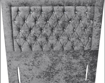 Chesterfield Bumper Crush Velvet Floor Standing Headboard - 50" Height - All Sizes & Colours