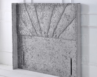 Alexander Winged Crush Velvet Floor Standing Headboard - 50" Height - All Sizes & Colours