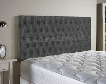 Chesterfield Crush Velvet Headboard  - 24" Height - All Sizes & Colours