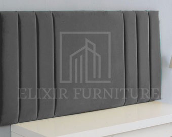 RIO 3 Plush Velvet Headboard - 24" Height - All Sizes & Colours