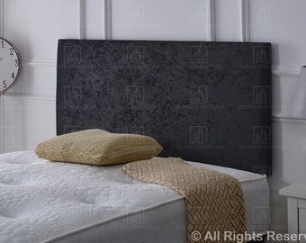 Plain Headboard Crushed Fabric 24" MADRID Upholstered Bed - All Sizes & Colours