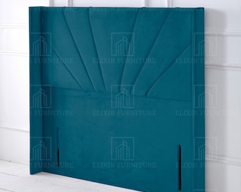 Alexander Winged Plush Velvet Floor Standing Headboard - 50" Height - All Sizes & Colours