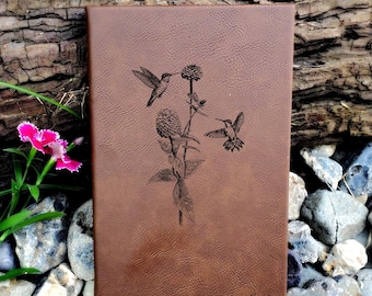 Personalized Hummingbird Journal | Unique Leatherette Cover with Lined Pages Nature Gift for Bird Lover