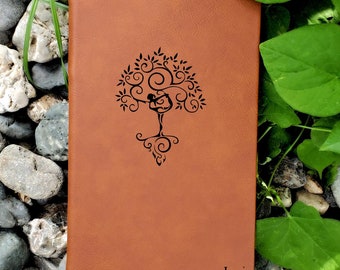 Personalized Yoga Notebook Journal | Unique Leatherette Cover with Lined Pages Gift Yoga Spiritual Holistic Meditation Book