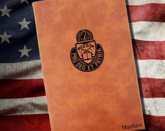 Personalized Army Chaplain Journal | Unique US Military Deployment gift |  Leatherette Cover with Lined Pages