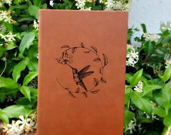 Personalized Hummingbird Journal | Unique Leatherette Cover with Lined Pages Nature Gift for Bird Lover