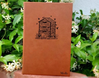 Personalized Beekeeping Notebook Journal | Unique Leatherette Cover with Lined Pages Gift for Beekeeper Notebook