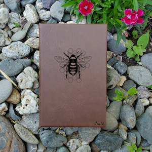Personalized Beekeeping Notebook Journal | Unique Apiary Leatherette Cover with Lined Pages Gift for Apiarists Beekeeper Notebook