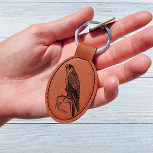 Personalized Hawk Bird Keychain β’ Custom Birdwatcher Nature Keyring ...