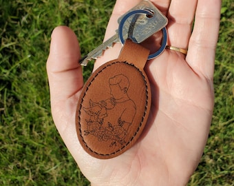 Birth Month Flower Baby Loss Memorial Keychain for Dad • Loved for a Lifetime Daddy of an Angel Gift