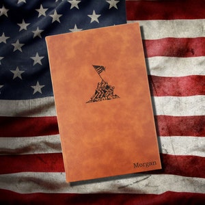 Personalized Military Journal | Unique US Military Deployment gift |  Leatherette Cover with Lined Pages | Combat Boots
