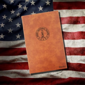 Personalized Army National Guard Journal | Unique US Military Deployment gift |  Leatherette Cover with Lined Pages