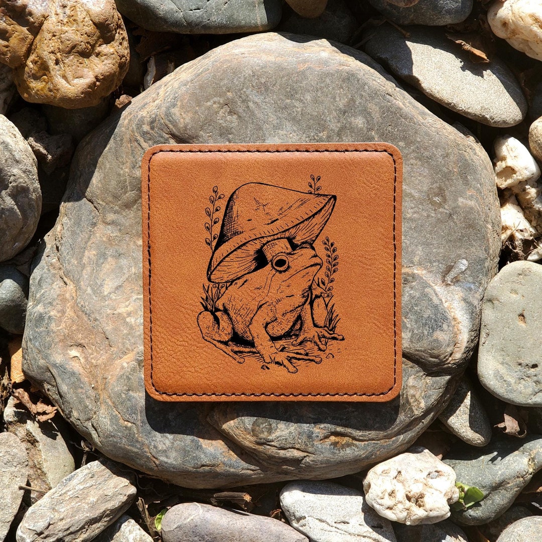 Set of 4 Cute Frog Coasters | Unique Toadstool Froggy Leatherette ...