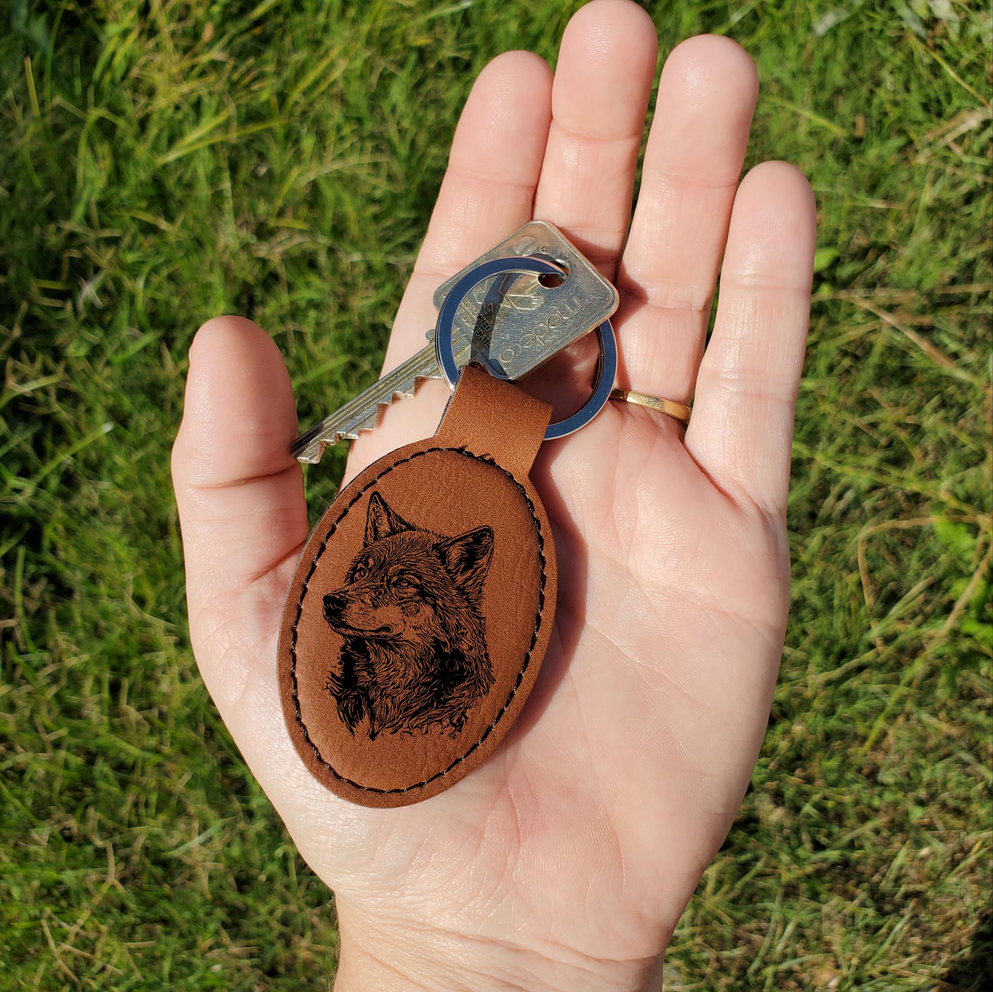 Personalized Wolf Animal Keychain • Custom Nature Lover Keyring - Etsy