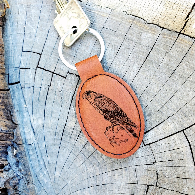 Personalized Hawk Bird Keychain β’ Custom Birdwatcher Nature Keyring ...
