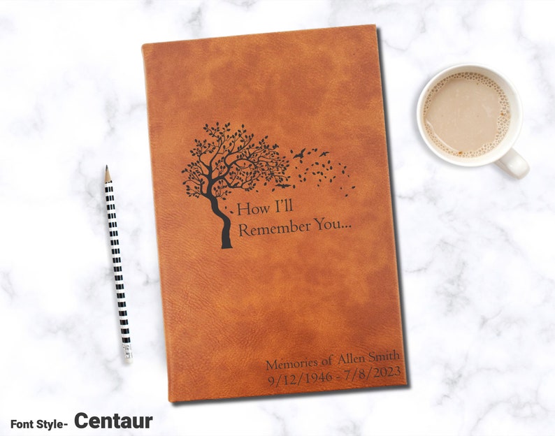 Celebration of Life Memorial Journal, Letters to Heaven Notebook, Loss Personalized Hardcover Memorial Journal, Keepsake Diary afbeelding 4