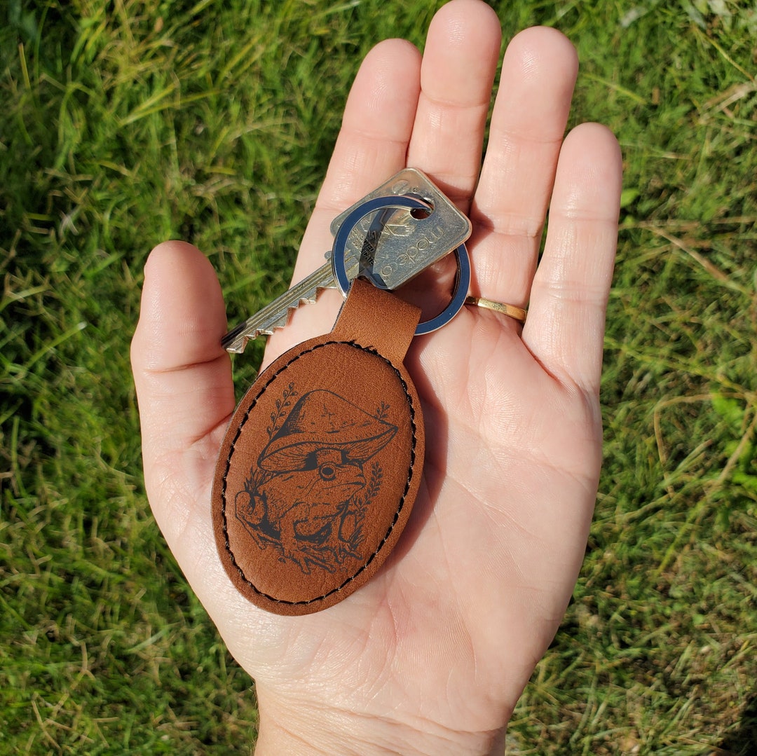 Personalized Frog & Mushroom Keychain • Custom Nature Keyring ...