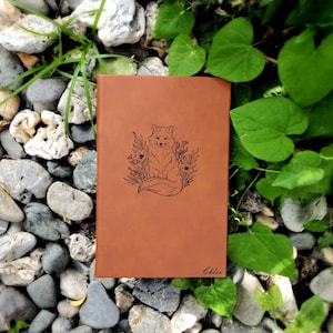 Personalized Fox Journal | Unique Leatherette Cover with Lined Pages Gift for Fox Lover