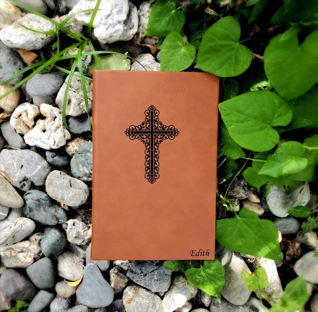 Cross Notebook Religious Journal | Christian Cross Notebook | Unique Leatherette Cover ...