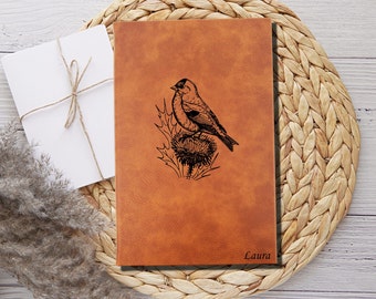 Personalized Goldfinch Nature Journal Notebook | Bird Diary with Lined Pages for Nature Lover | Birdwatcher Book