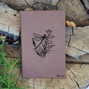 Personalized Dragonfly Notebook Journal | Unique Dragonfly Leatherette Cover with Lined Pages Gift for Nature lover Notebook