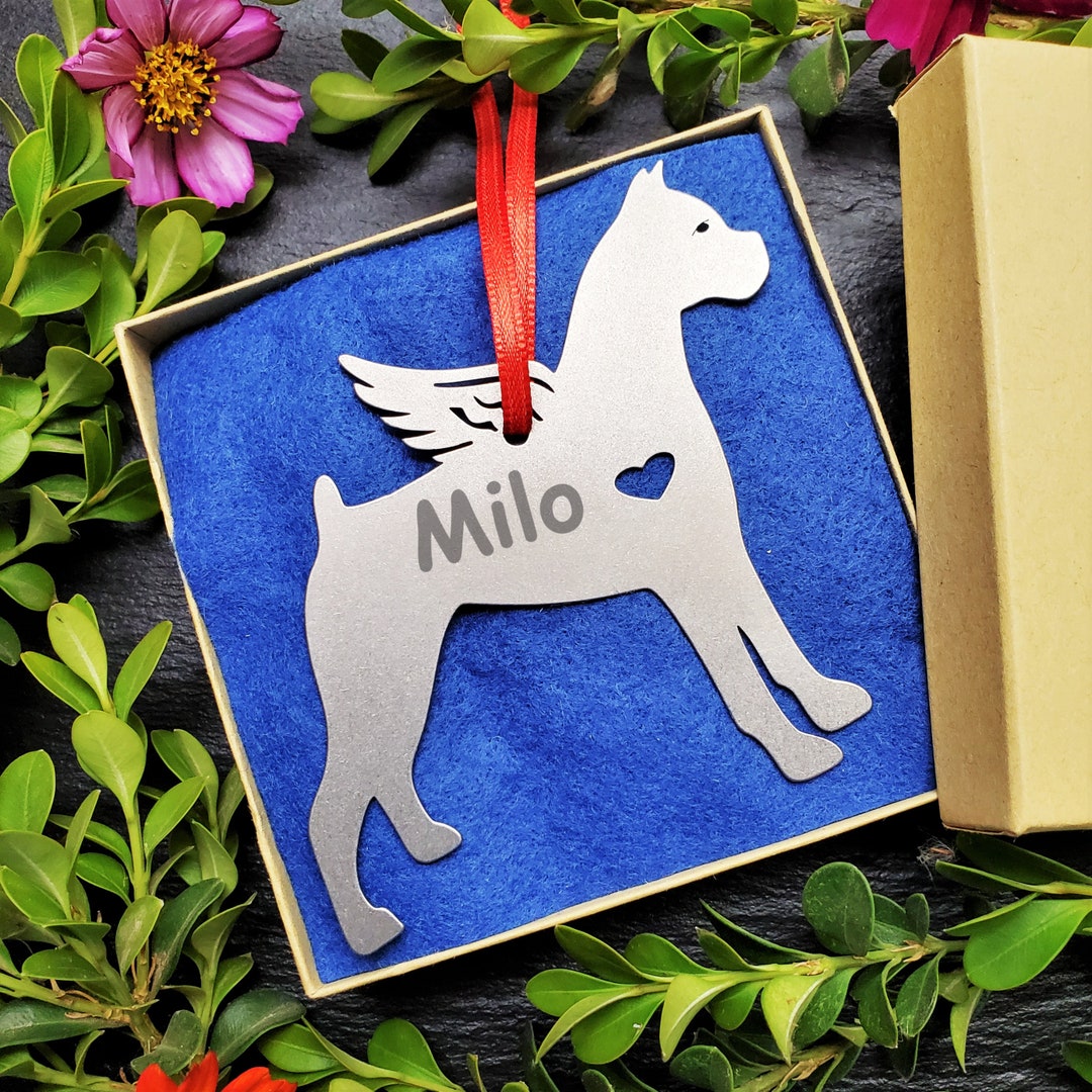 Personalized Dog Memorial Ornament Custom Boxer Dog Etsy