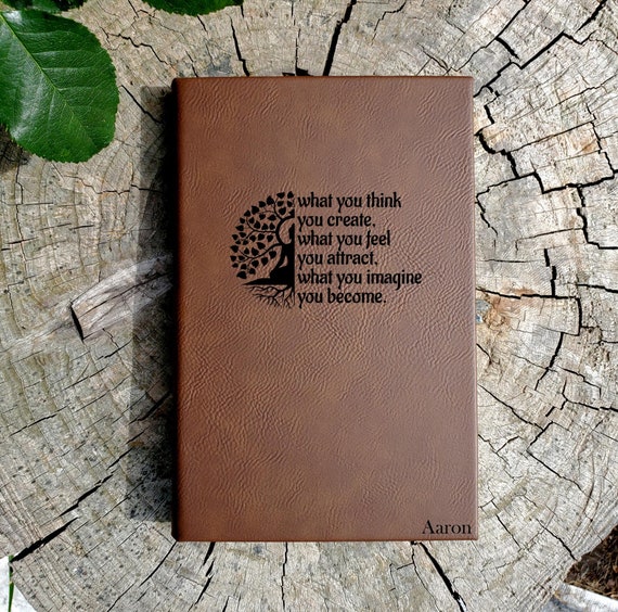 Personalized Buddha Notebook Journal | Unique Leatherette Cover with Lined Pages Gift Buddhist Spiritual Holistic Meditation Book