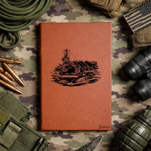 Personalized Aircraft Carrier Military Journal | Unique US Military Navy Deployment gift |  Lined Pages | Naval Aviation