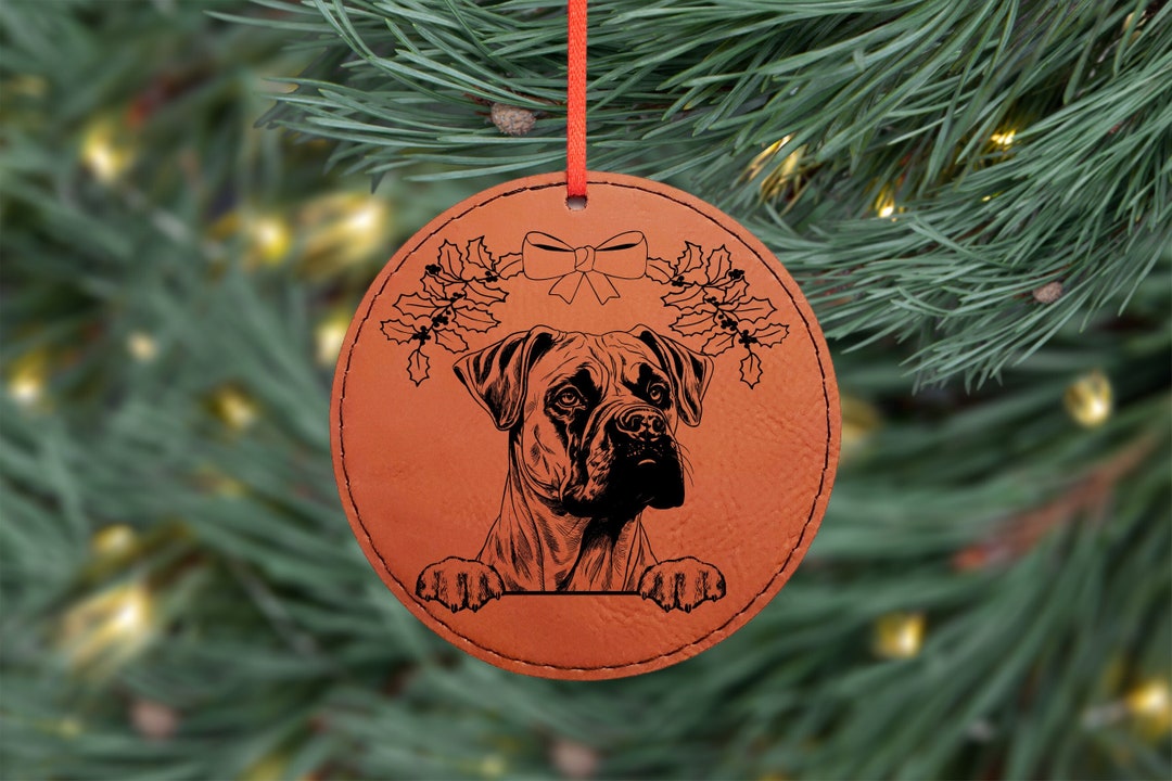 Personalized Boxer Dog Ornament Custom Christmas Ornament Etsy