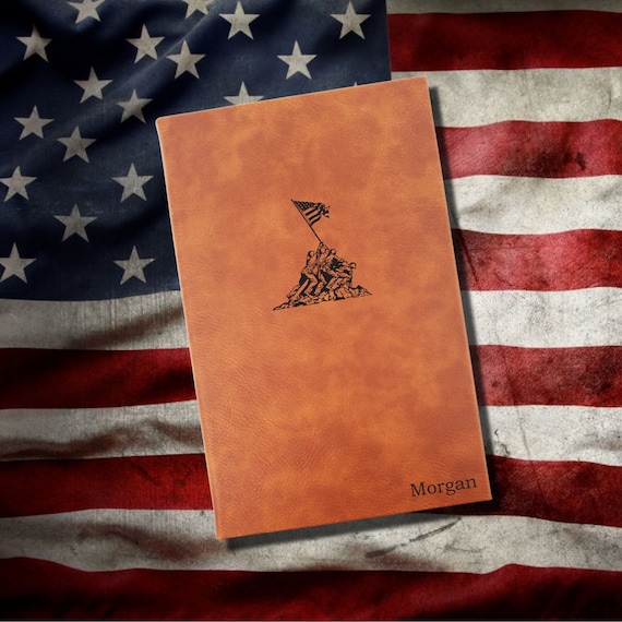 Personalized Military Journal | Unique US Military Deployment gift |  Leatherette Cover with Lined Pages | Combat Boots