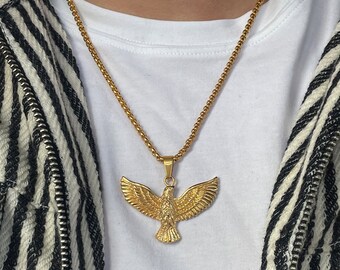 Gold Eagle Pendant - Etsy UK