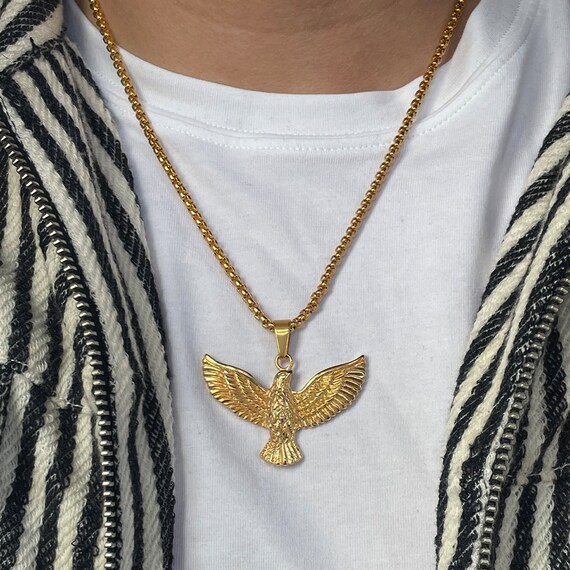 Gold Eagle Pendant Gold Plated Necklace 