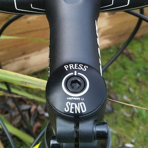 Press Send - Bike Stem Cap with Bolt, Gifts for Cyclists, Gifts for Biker