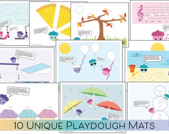 Tapetes de plastilina para niños pequeños / Actividad con plastilina / Actividad imprimible para niños pequeños / Tablero de actividades / Hoja de actividades imprimible / Tablero preescolar