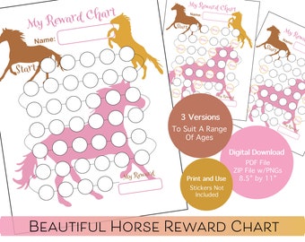 Tabla de recompensas para caballos para niñas / Tabla de recompensas para caballos / Tabla de incentivos para caballos / Tabla de premios / Tabla de recompensas para niñas / Tabla de comportamiento para caballos
