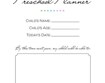 Paquete de planificación preescolar / Actividades de aprendizaje (imprimibles)