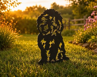 Cockapoo Metal Dog Garden Art | Rustic Dog Silhouette Stake | Dog Lover Gift
