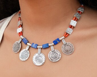 CORAL COINS NECKLACE