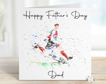Personalised Football Father's Day Card: Colorful Design