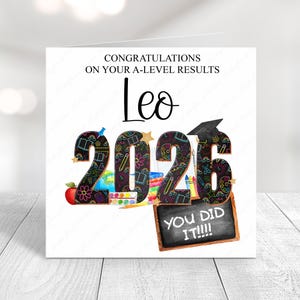 Personalised A-level Results Congratulations Card: Passing Exams, GCSE