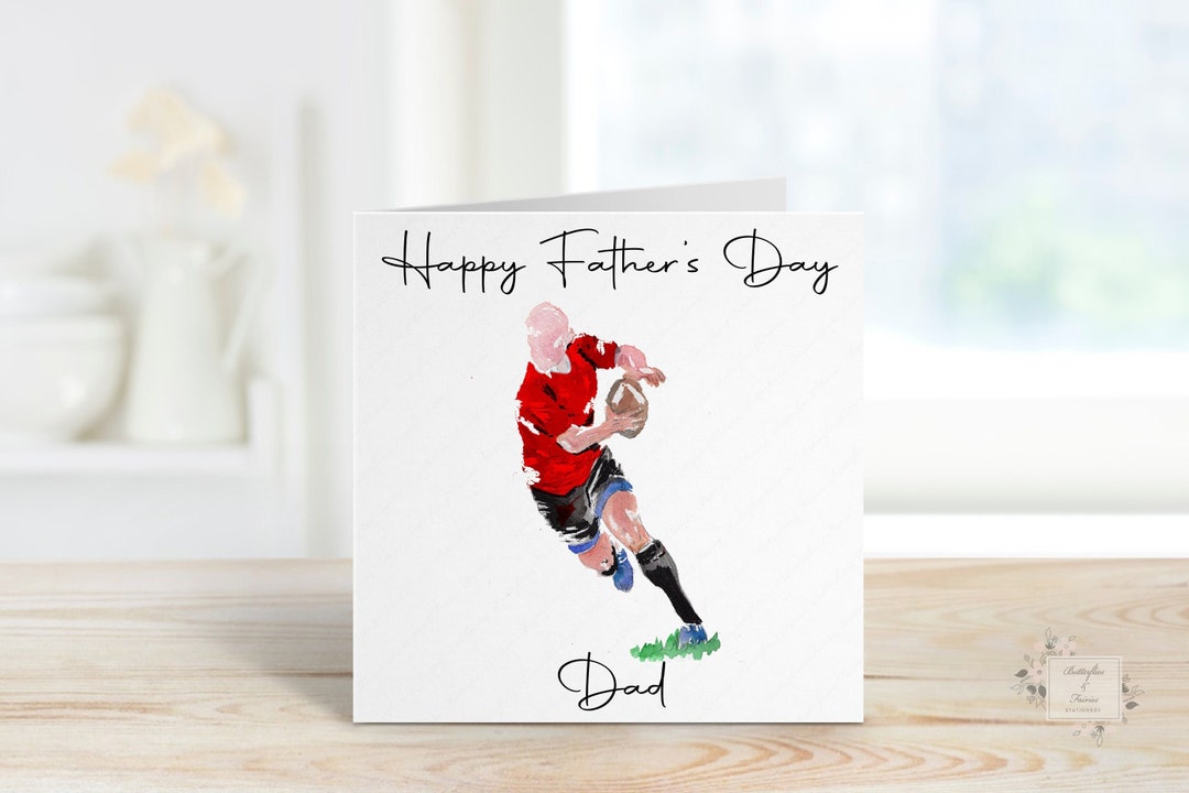 Father's Day Card, Father's Day Card for Dad, Rugby Father's Day Card ...