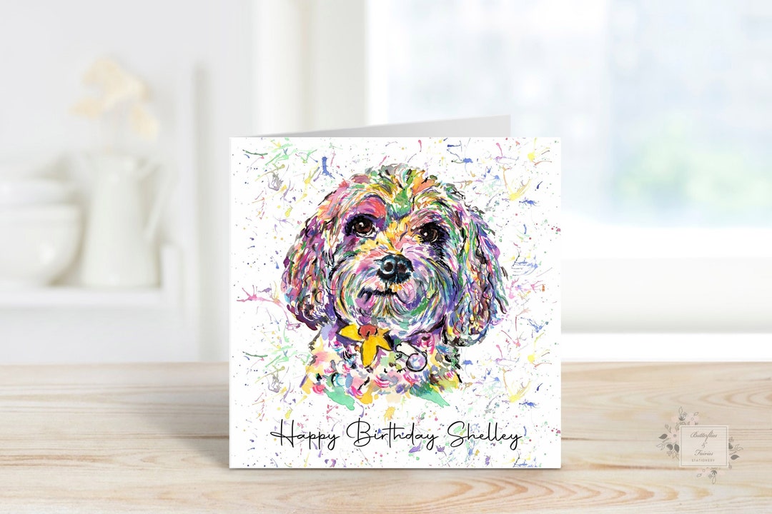 Personalised Cavapoo Birthday Card: Handmade Dog Card - Etsy