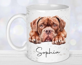 Personalised Dogue de Bordeaux Mug, Mug & Coaster Set, Dog Lover Gift