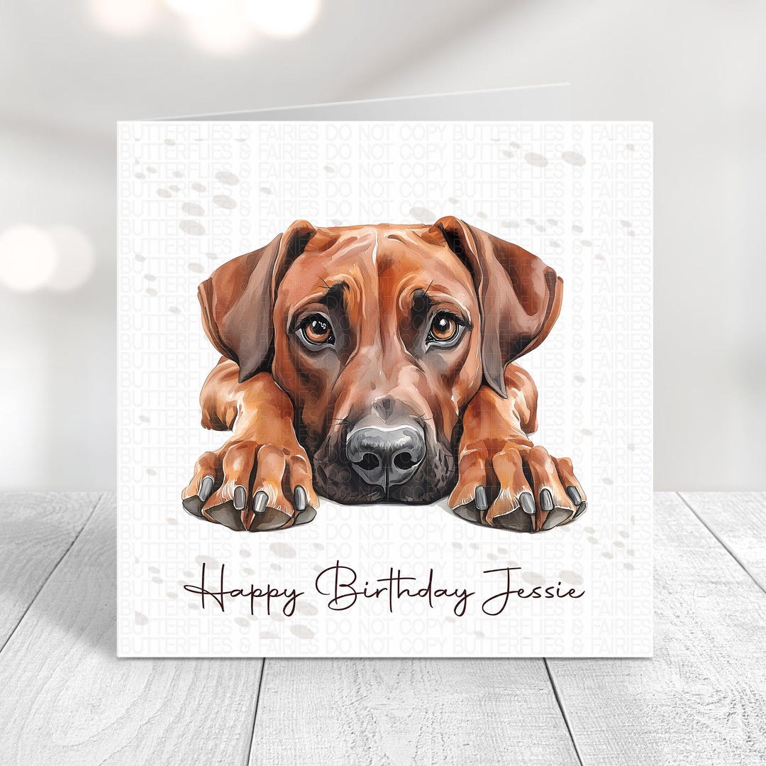 Rhodesian Ridgeback Birthday Personalised Rhodesian Ridgeback Dog Birthday Card: Dog Lover Gift ...